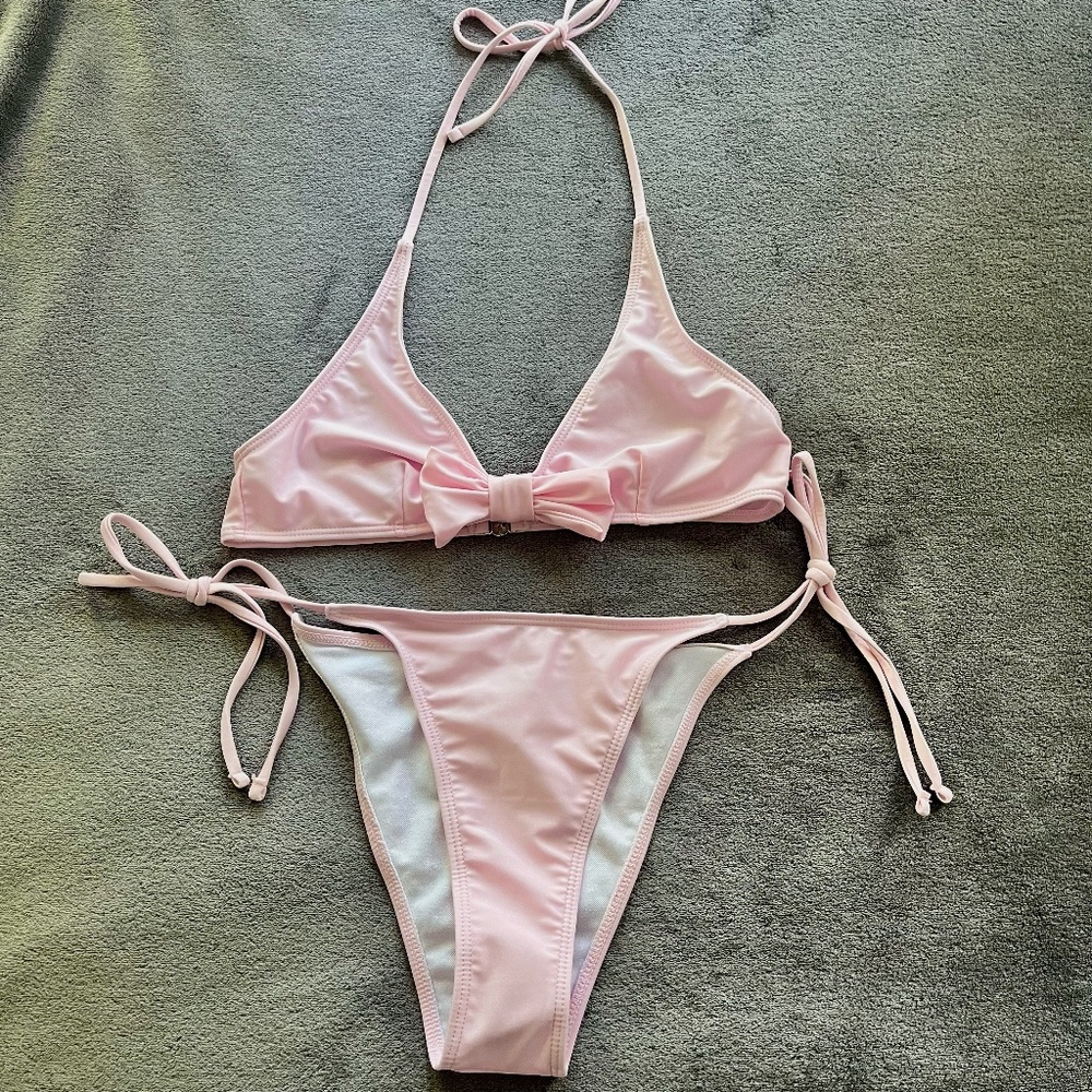 Pink bow bikini set- brand new